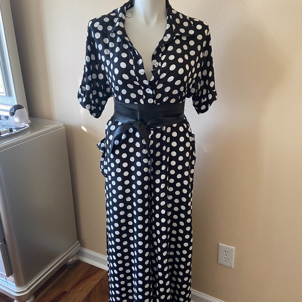 Wide Leg Polka Dot Jumpsuit